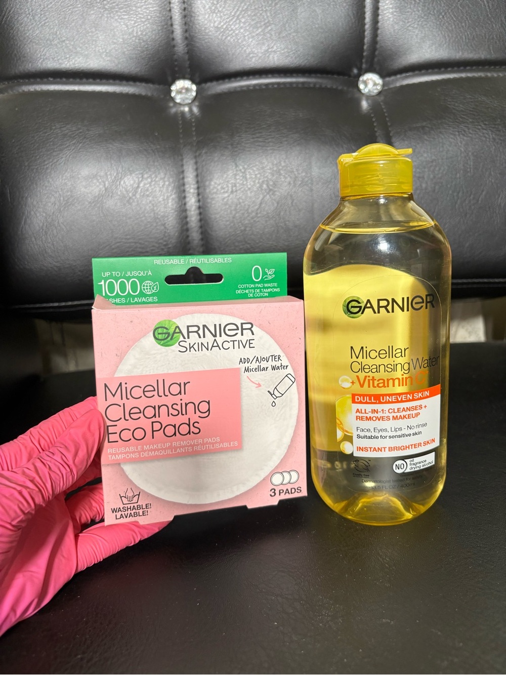 Garnier Vitamin C Micellar Water W/ Eco Cleansing Pad